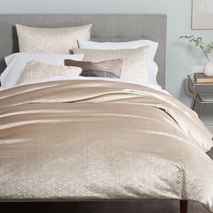 West Elm Luster Velvet Metallic Duvet Cover Queen